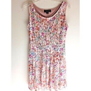 Perceptions Petite Pink Floral Lace Dress Lined 10 P Festival Boho Fairy Summer